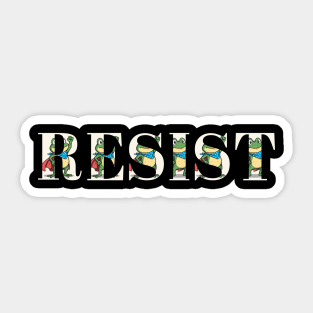 Resist-Frog Sticker